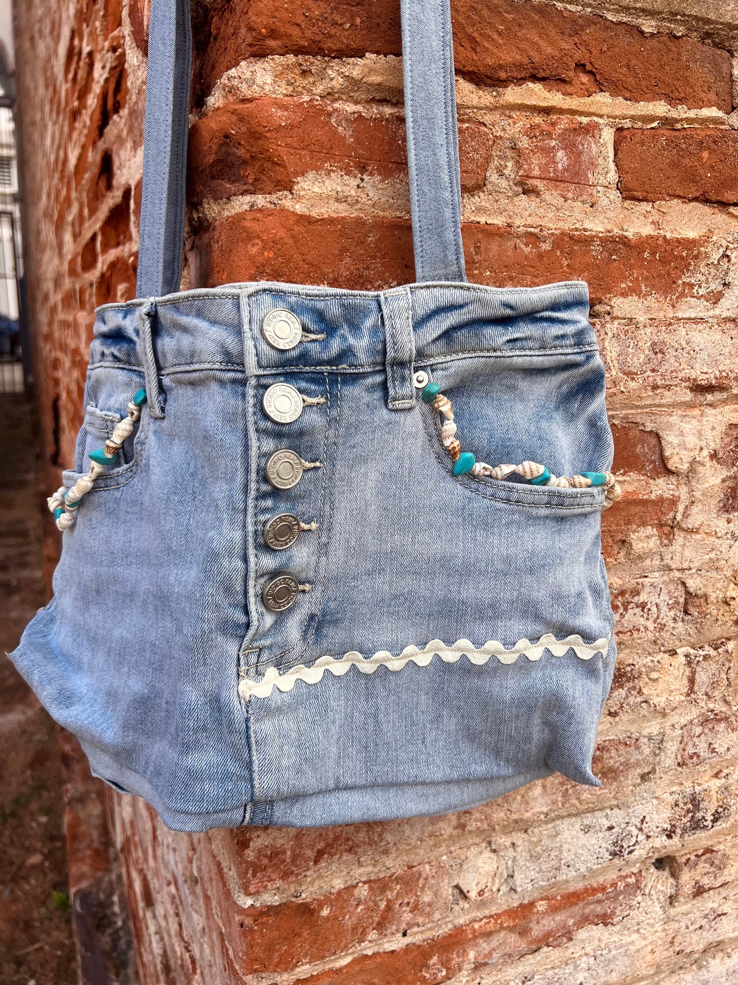 Caracoles Denim Tote Bag