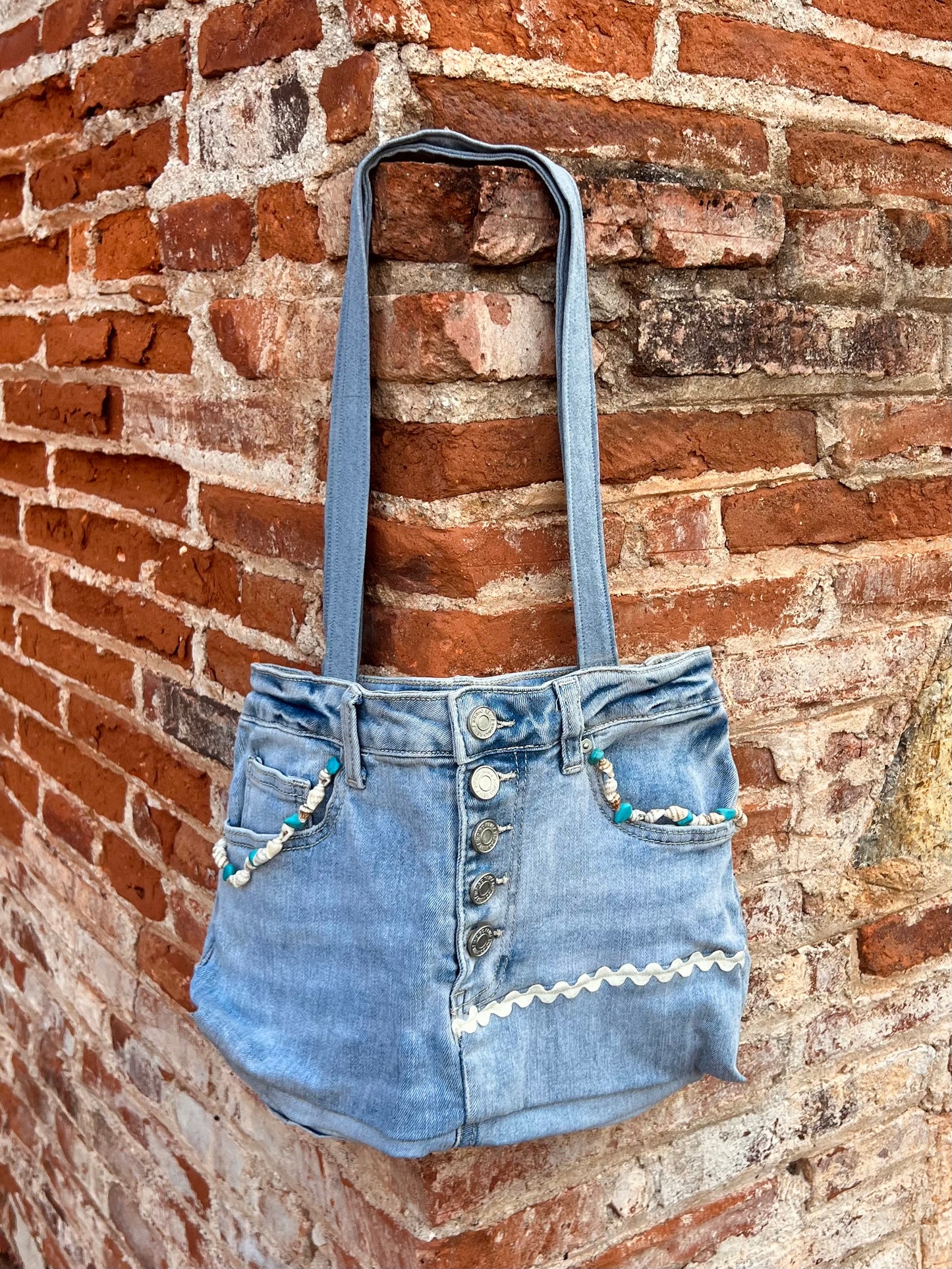 Caracoles Denim Tote Bag