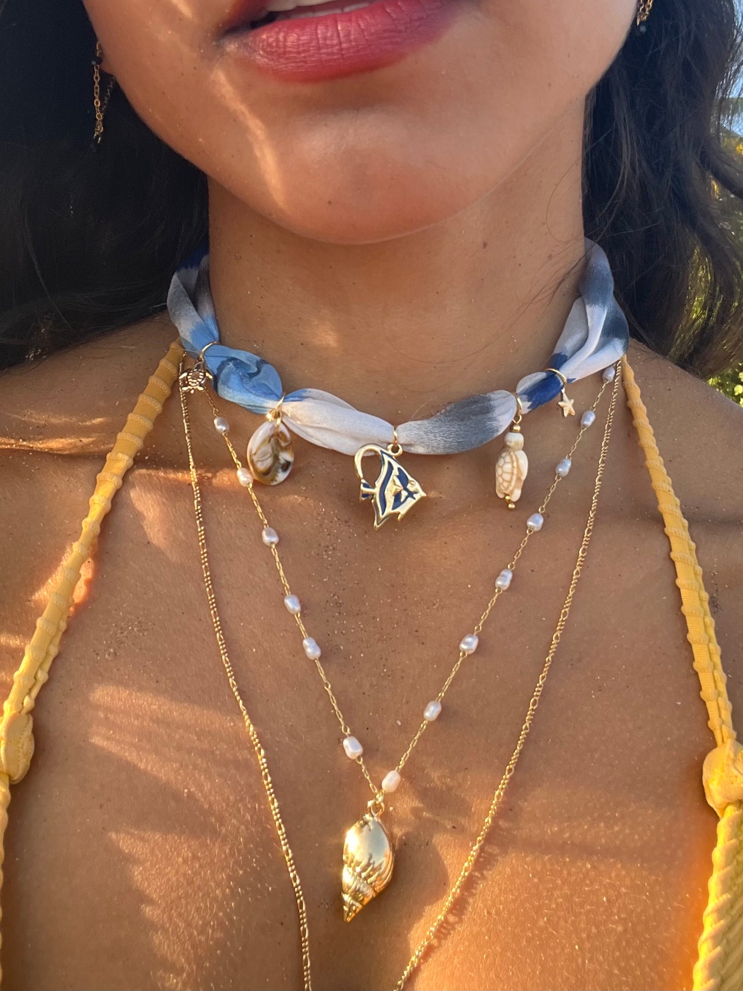 Indigo Bandana Necklace