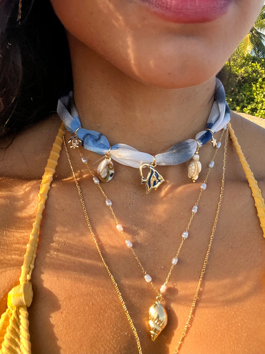Indigo Bandana Necklace